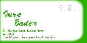 imre bader business card